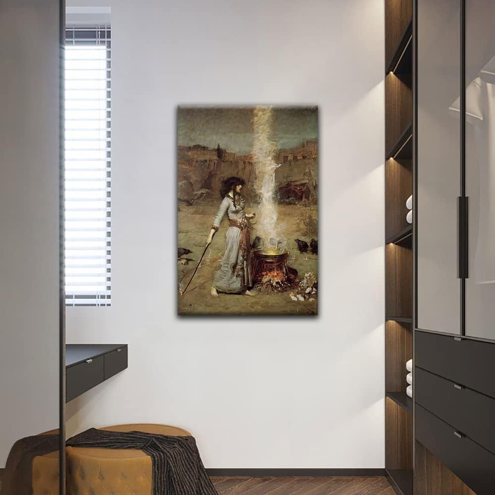 Gothic Wall Art Canvas Prints, The Witch Magic Circle by John